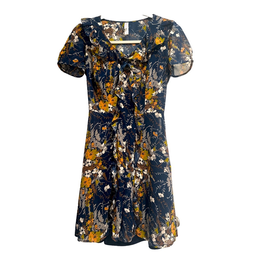 Short Sleeve Floral Mini Dress - Size XS